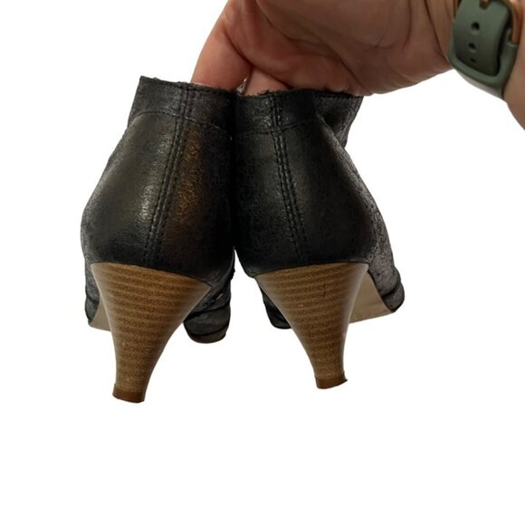 Dune ankle boots women's 39 US 8-8.5 gray shimmer booties kitten heel round toe - Picture 8 of 8